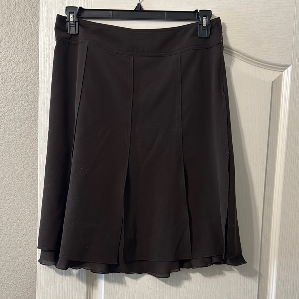 Brown Sunny Leigh US10 Knee-Length Pleated A-Line Skirt for Work